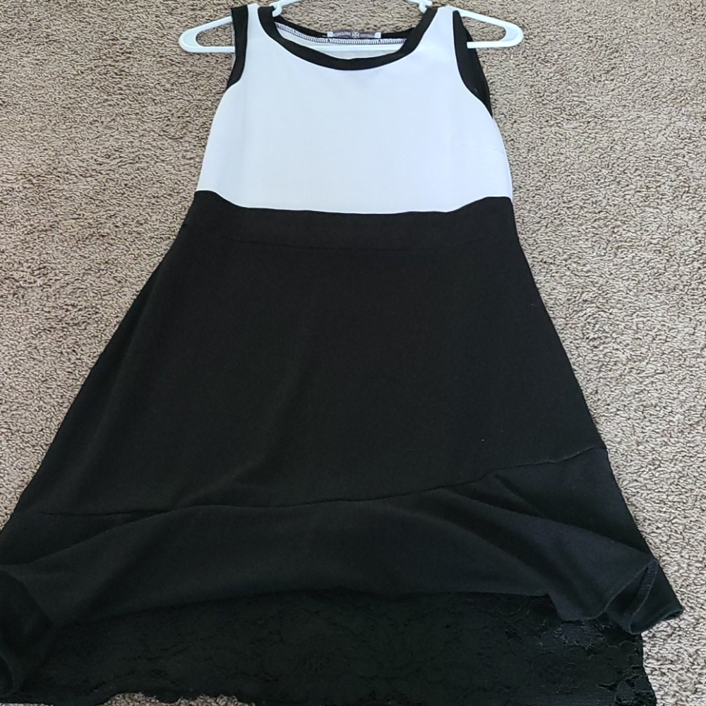 Black and white tank dress